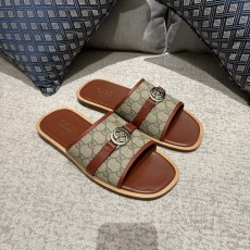 GUCCI 클래식 슬라이드 샌들 가죽 바닥 001-228167