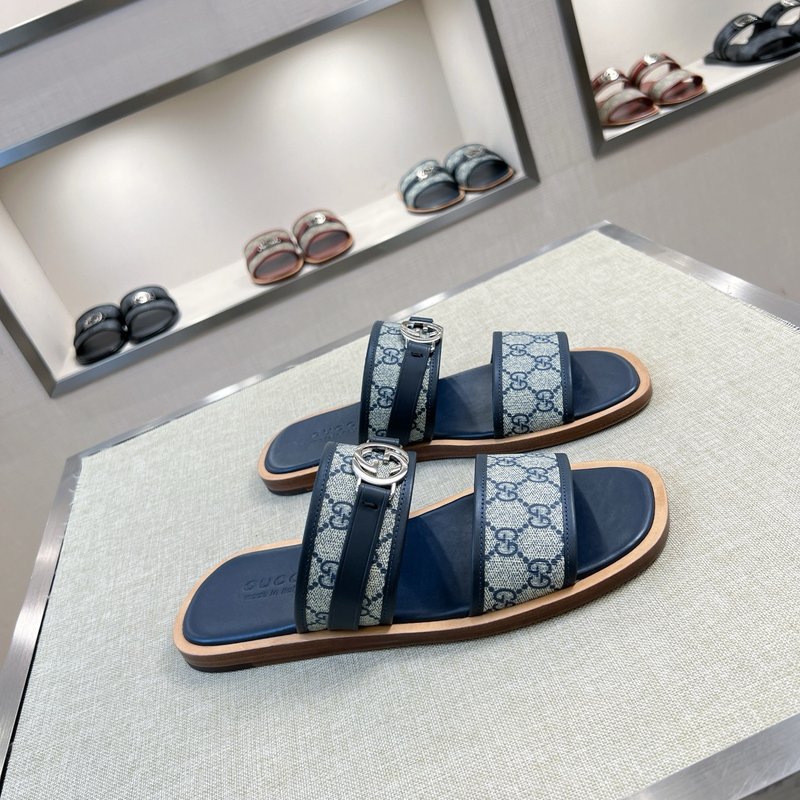 Gucci 클래식 패턴 가죽 슬리퍼 001-228230