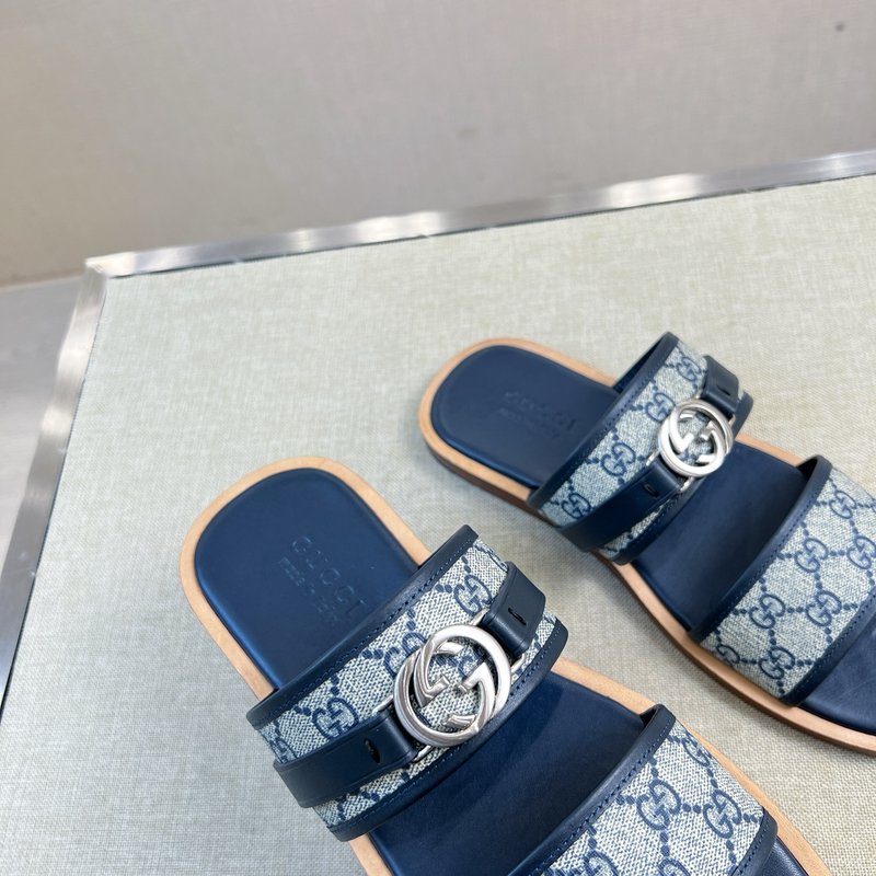 Gucci 클래식 패턴 가죽 슬리퍼 001-228230