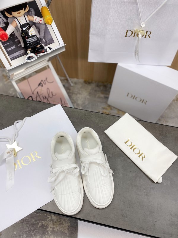 DIOR 커플 클래식 조개껍질 헤드 화이트 슈즈 001-228305