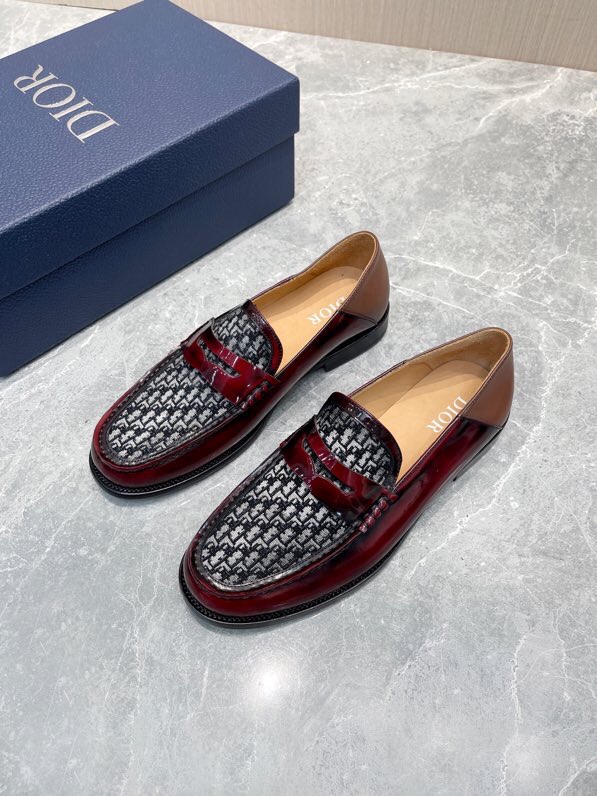 Dior 디올 구드이어 수제 프린트 가죽 로퍼 001-228351