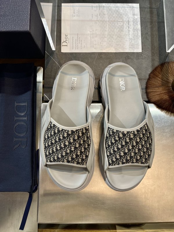 Dior 디올르 오블리크 프린트 소 가죽 슬리퍼 001-228364