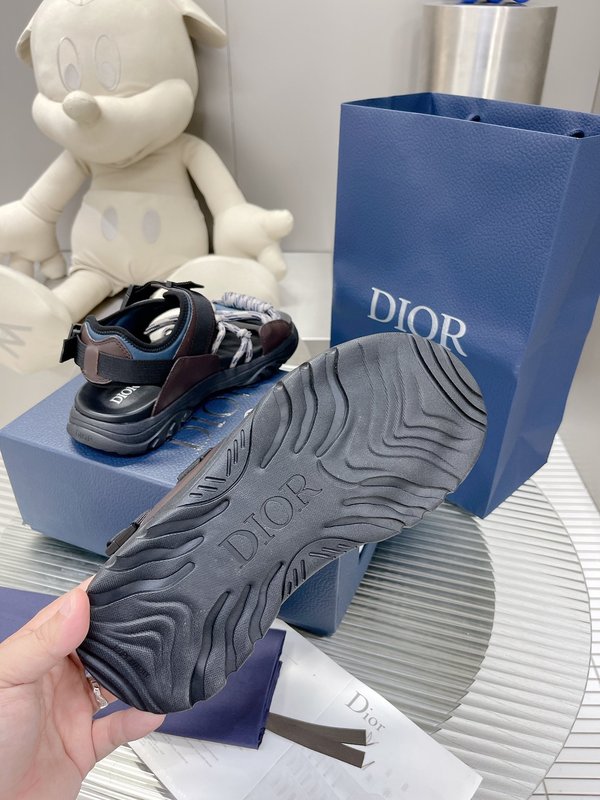 Dior H-Town 블랙 내추럴 샌들 001-228366