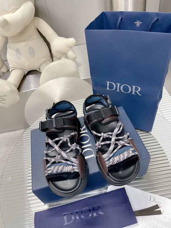 Dior H-Town 블랙 내추럴 샌들 001-228366
