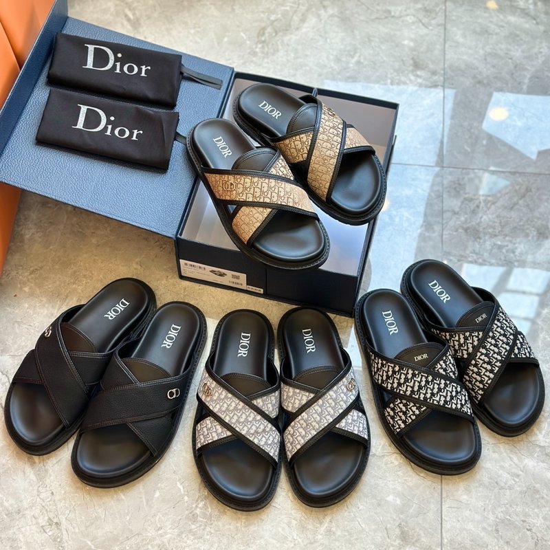 DIOR Aqua 남성 교차 밴드 슬리퍼 001-228419