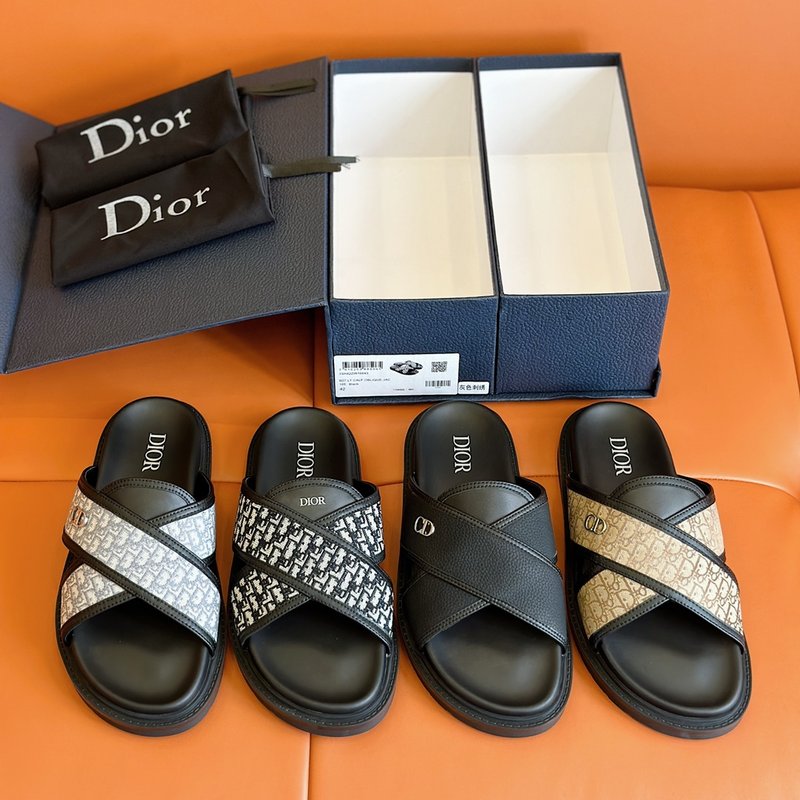DIOR Aqua 남성 교차 밴드 슬리퍼 001-228419