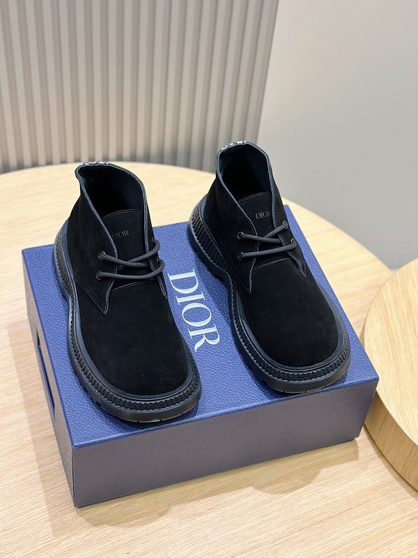 Dior 남성용 끈 묶음 스웨이드 하이톱 부츠 001-228430
