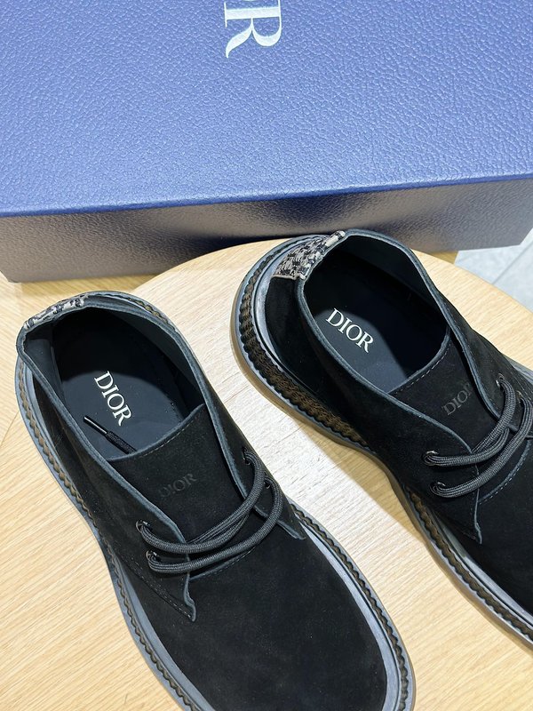 Dior 남성용 끈 묶음 스웨이드 하이톱 부츠 001-228430