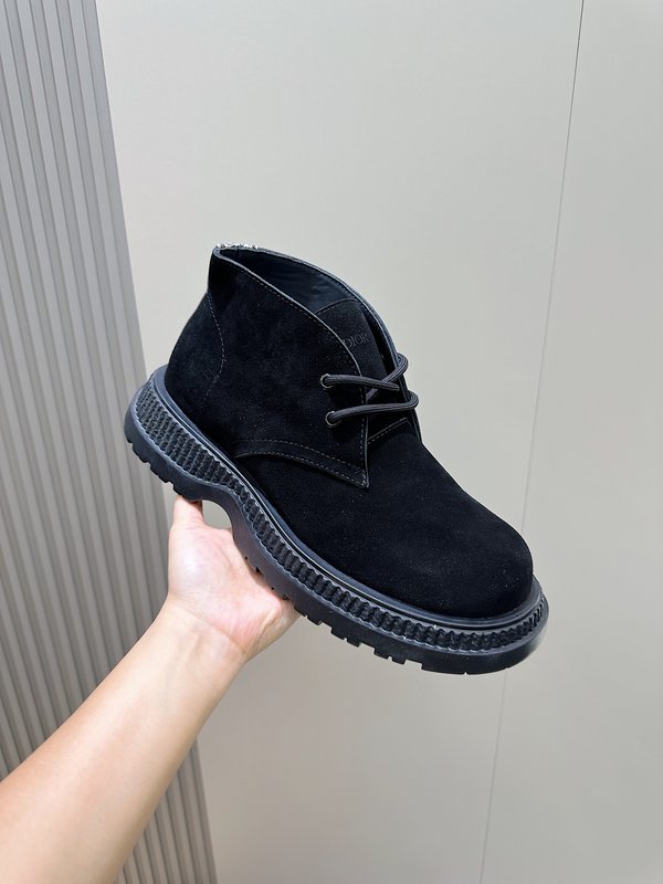 Dior 남성용 끈 묶음 스웨이드 하이톱 부츠 001-228430