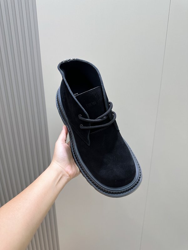 Dior 남성용 끈 묶음 스웨이드 하이톱 부츠 001-228430