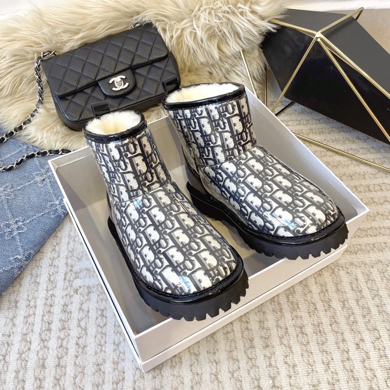 Dior PVC 자수 울 일체형 스노우 부츠 001-228434