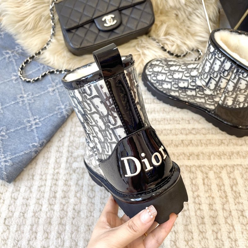 Dior PVC 자수 울 일체형 스노우 부츠 001-228434