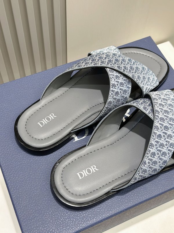Dior Alias 남성 오블리크 프린트 가죽 슬리퍼 001-228447