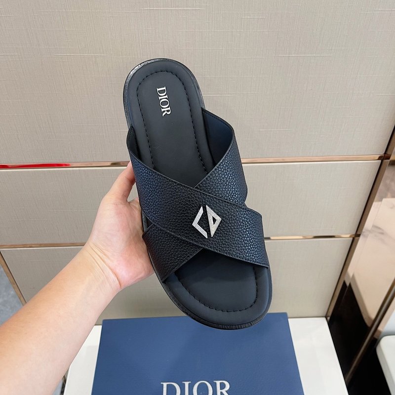 Dior Alias 남성 그레인 가죽 슬리퍼 001-228461