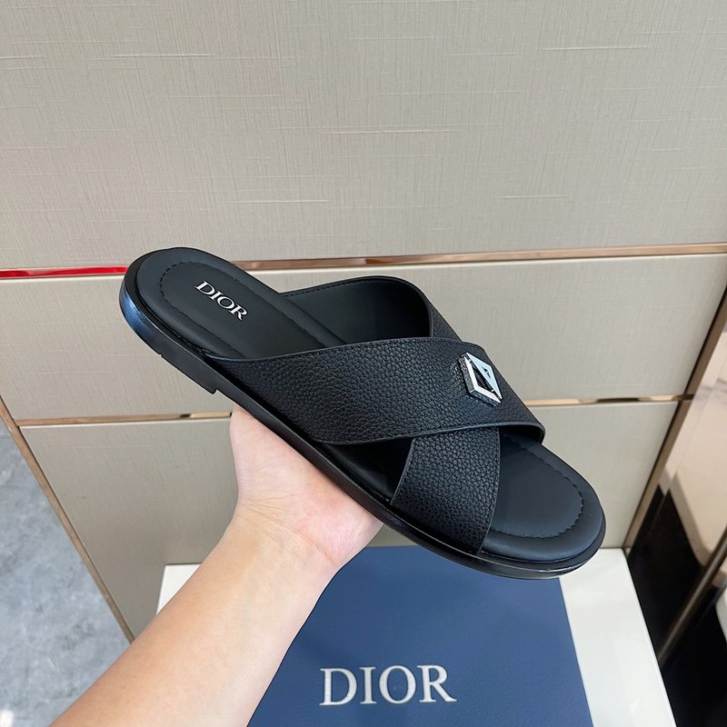 Dior Alias 남성 그레인 가죽 슬리퍼 001-228461