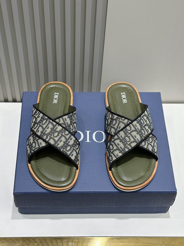 Dior Alias 남성 레더 프린트 슬리퍼 001-228476