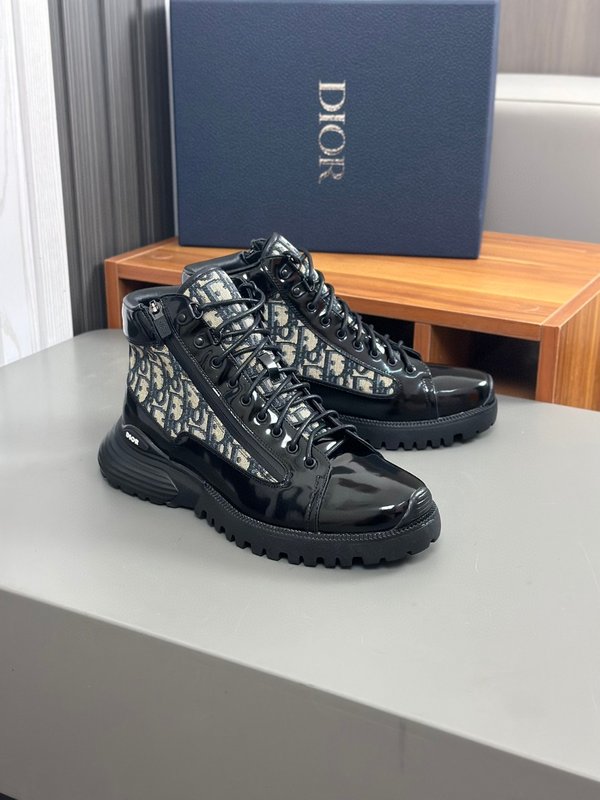 디올르 DIOR 하이탑 프린트 가죽 운동화 001-228482