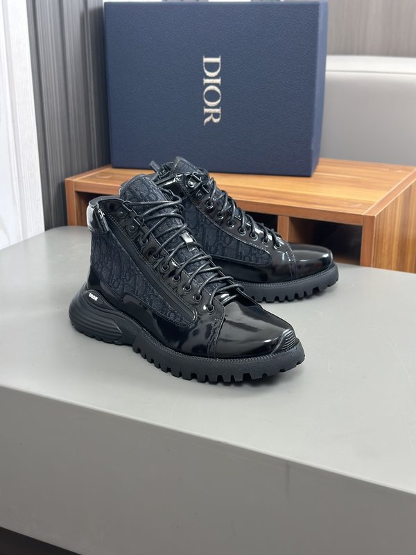 디올르 DIOR 하이탑 프린트 가죽 운동화 001-228482