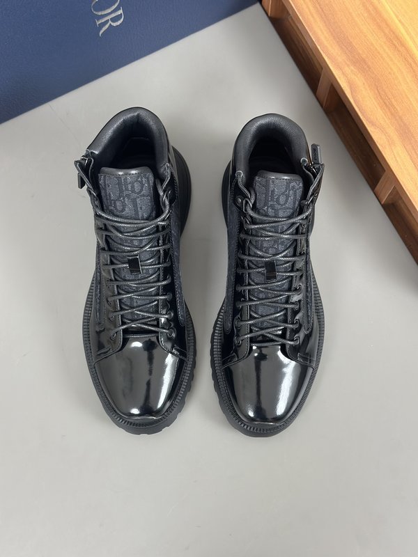 디올르 DIOR 하이탑 프린트 가죽 운동화 001-228482