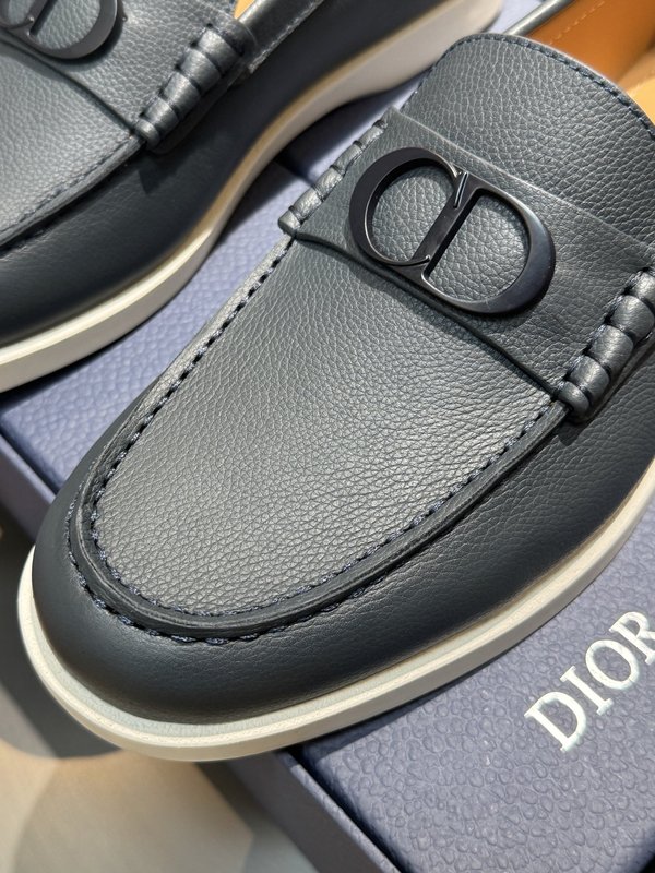Dior Granville 남성 네이비 수ède 로퍼 001-228650