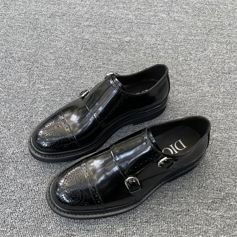 Dior Explorer 블랙 광택 가죽 더비 슈즈 001-228685