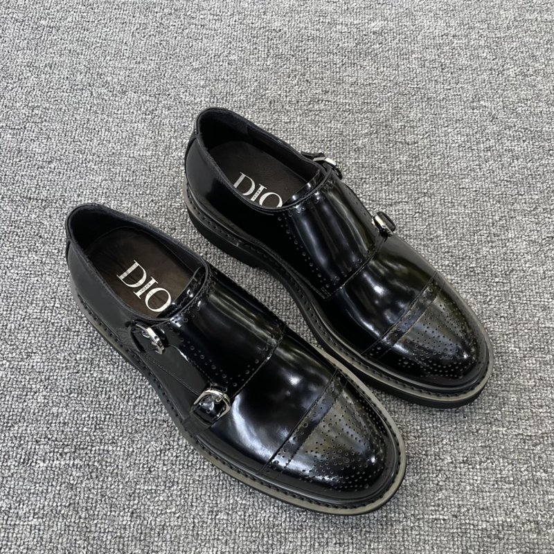 Dior Explorer 블랙 광택 가죽 더비 슈즈 001-228685