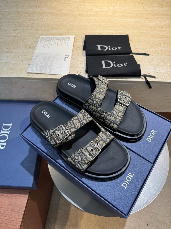 Dior Aqua 남성 크로스 밴드 패턴 슬리퍼 001-228698