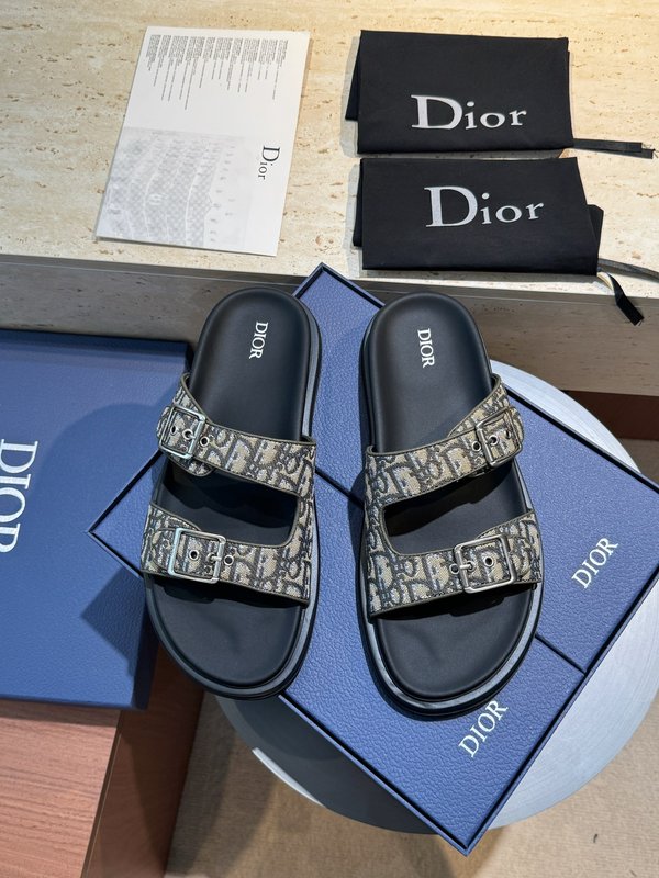 Dior Aqua 남성 크로스 밴드 패턴 슬리퍼 001-228698