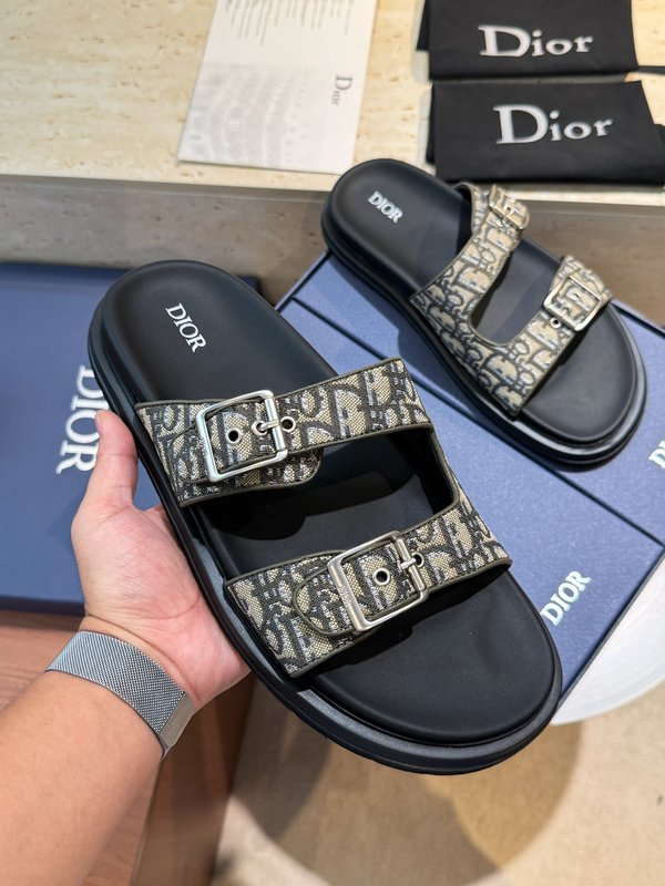 Dior Aqua 남성 크로스 밴드 패턴 슬리퍼 001-228698