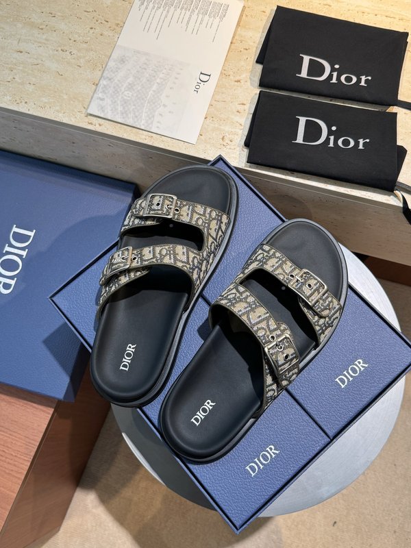 Dior Aqua 남성 크로스 밴드 패턴 슬리퍼 001-228698