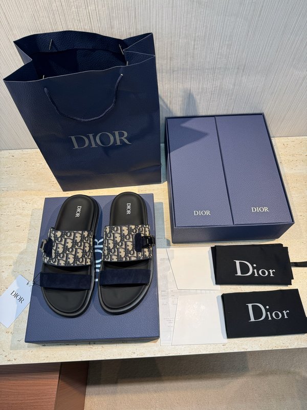 DIOR Aqua 남성 캔버스 슬리퍼 001-228703