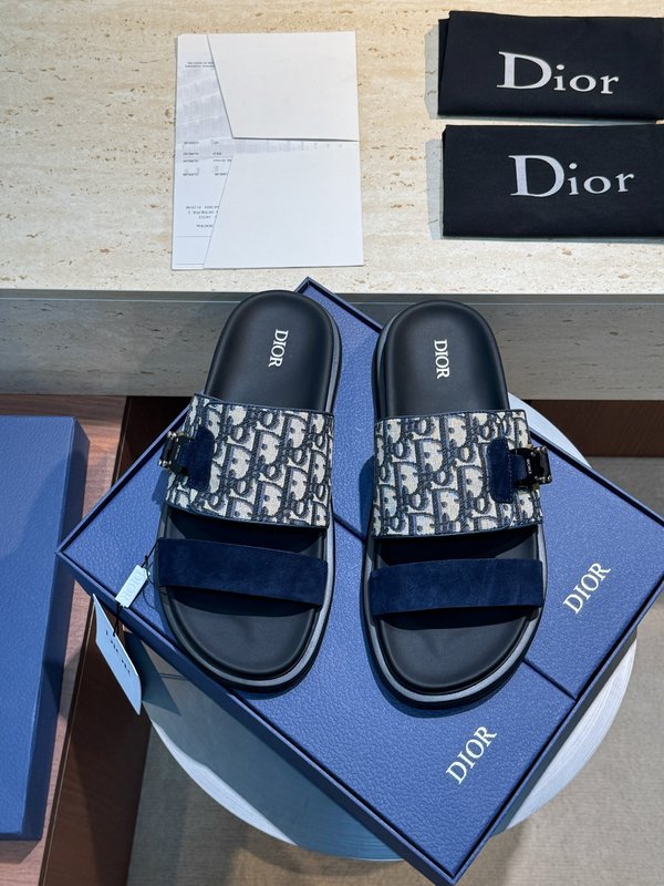 DIOR Aqua 남성 캔버스 슬리퍼 001-228703