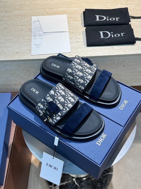 DIOR Aqua 남성 캔버스 슬리퍼 001-228703