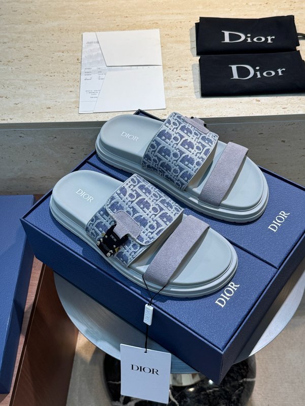 DIOR Aqua 남성 크로스 밴드 패턴 슬리퍼 샌들 001-228708