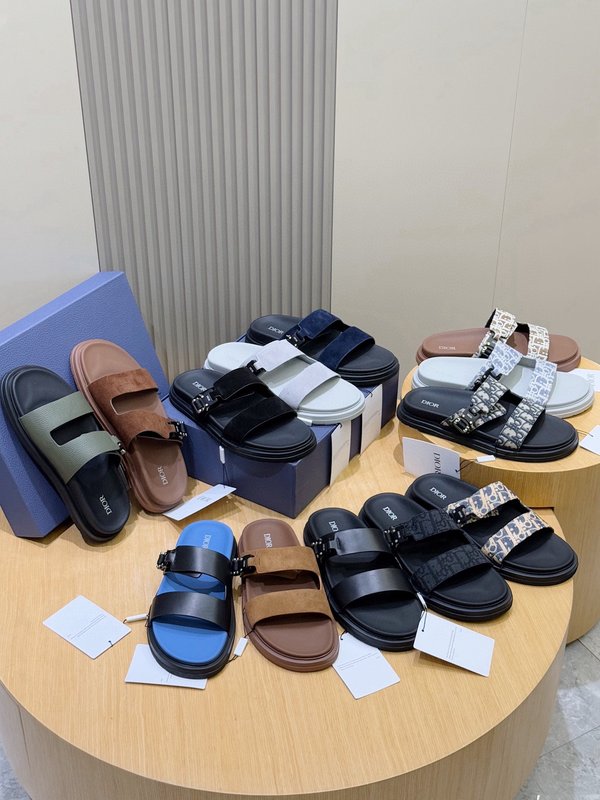 DIOR Aqua 남성 크로스 밴드 슬리퍼 샌들 001-228709