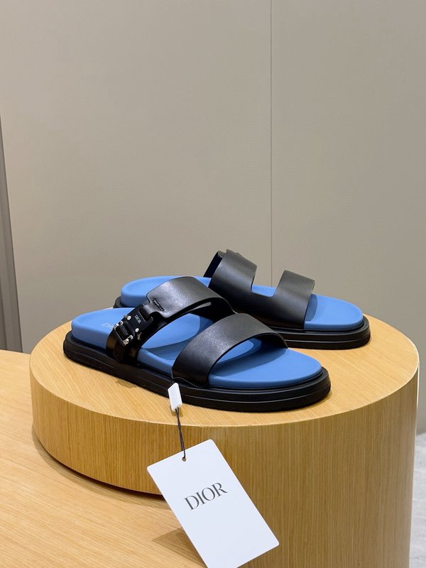 디올 아쿠아 남성용 교차 스트랩 캔버스 샌들 001-228710