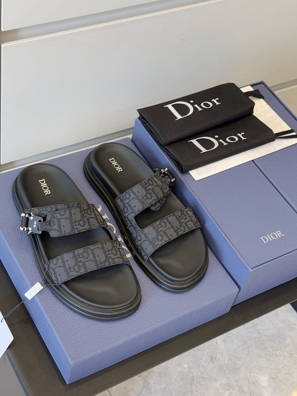 DIOR Aqua 남성 교차 스트랩 캔버스 샌들 001-228711