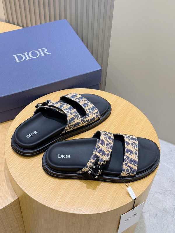 DIOR Aqua 남성 크로스 밴드 슬리퍼 샌들 001-228718