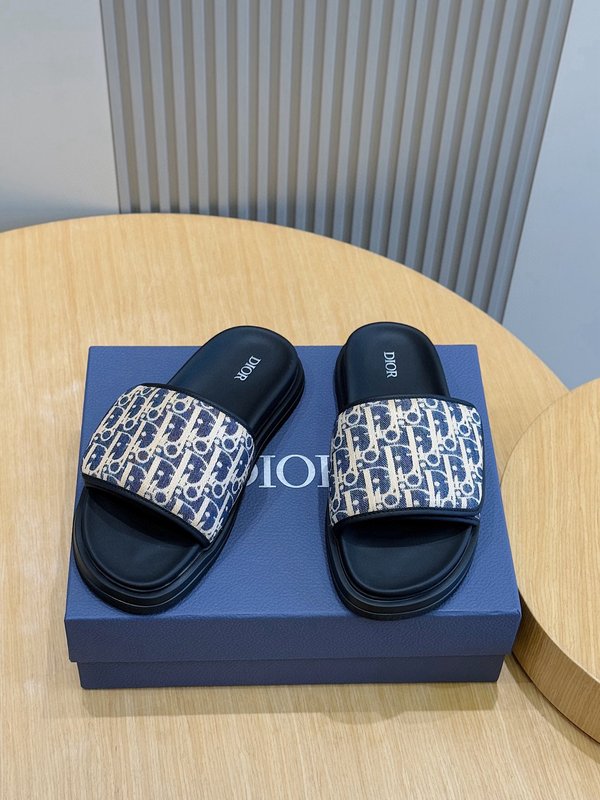 Dior Aqua 남성 CD 패턴 크로스 밴드 슬리퍼 001-228739