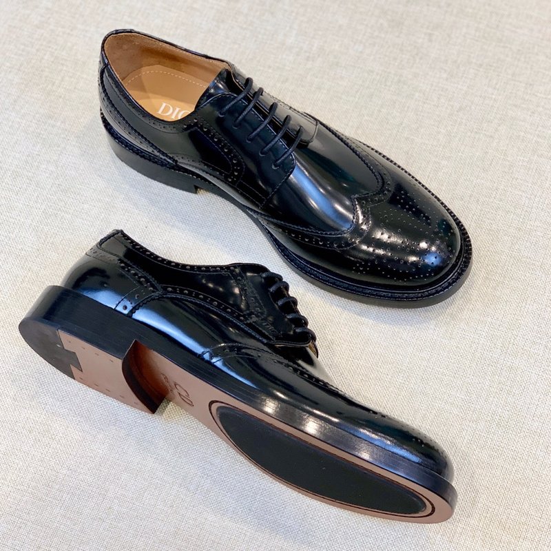 DIOR 남성 라운드 토 정장 레더 슈즈 001-228905