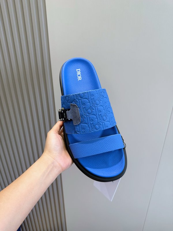 DIOR Aqua 남성 캔버스 교차 밴드 슬리퍼 001-228974