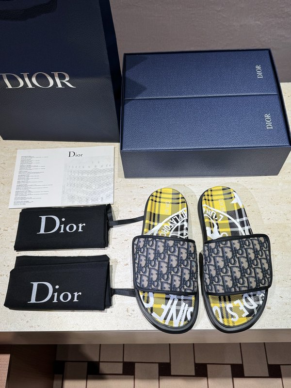 DIOR Aqua 남성 캔버스 가죽 샌들 슬리퍼 001-228983