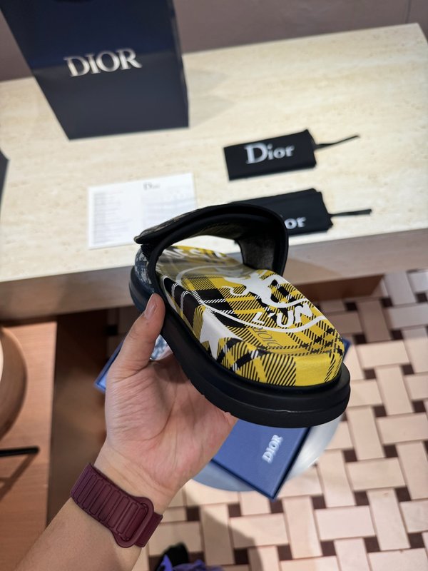 DIOR Aqua 남성 캔버스 가죽 샌들 슬리퍼 001-228983