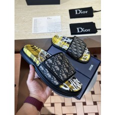 DIOR Aqua 남성 캔버스 가죽 샌들 슬리퍼 001-228983