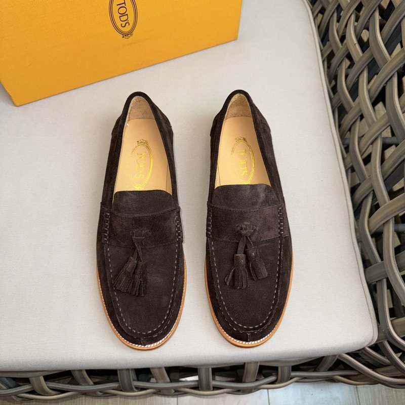TODS 데비 프릴 캐주얼 구두 스웨이드 가죽 001-229037