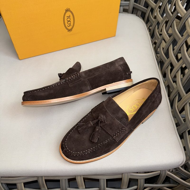 TODS 데비 프릴 캐주얼 구두 스웨이드 가죽 001-229037