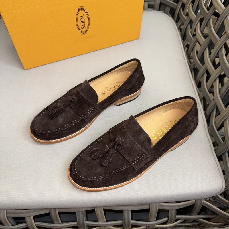 TODS 데비 프릴 캐주얼 구두 스웨이드 가죽 001-229037