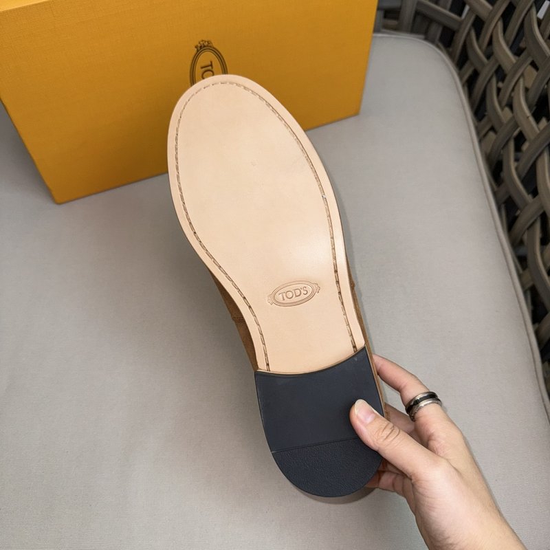 TODS 데비 프릴 캐주얼 구두 스웨이드 가죽 001-229037