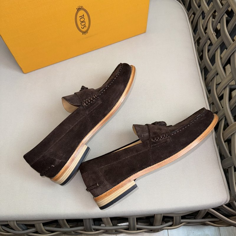 TODS 데비 프릴 캐주얼 구두 스웨이드 가죽 001-229037