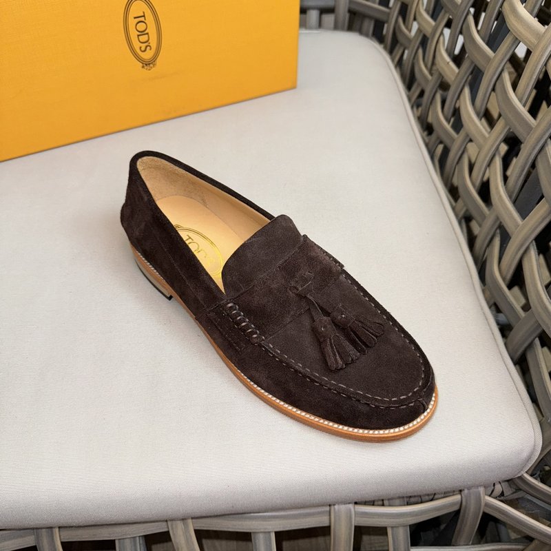 TODS 데비 프릴 캐주얼 구두 스웨이드 가죽 001-229037